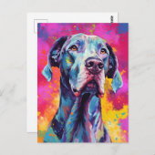 Colorful Great Dane Briefkaart (Voorkant / Achterkant)