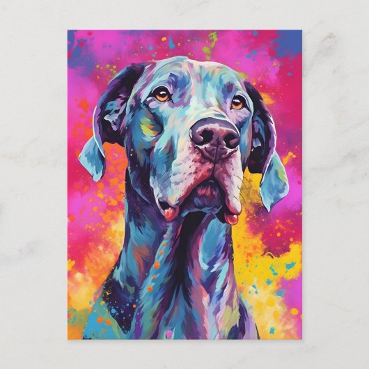 Colorful Great Dane Briefkaart (Voorkant)