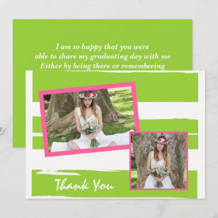 Colorful Green and White Graduation Carte de remer