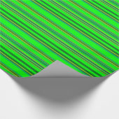 Colorful Green Stripe Gepersonaliseerd Designer Pa Cadeaupapier (Hoek)