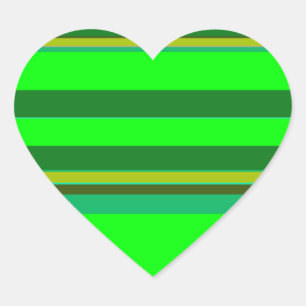 Colorful Green Stripe Gepersonaliseerd Designer Pa Hart Sticker