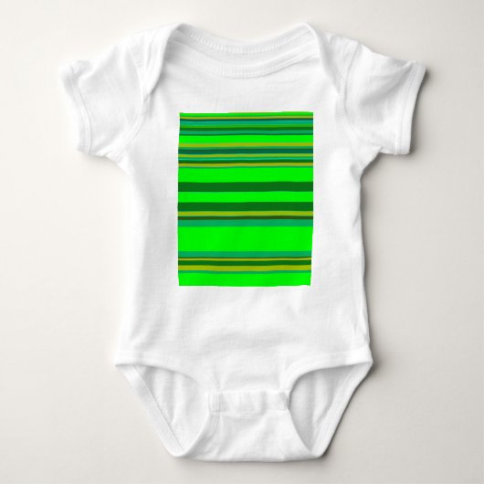 Colorful Green Stripe Gepersonaliseerd Designer Pa Romper (Voorkant)
