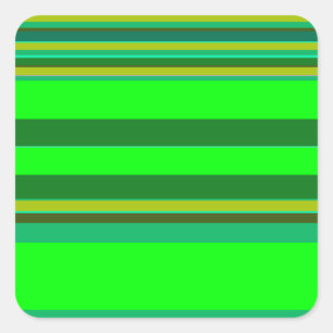 Colorful Green Stripe Gepersonaliseerd Designer Pa Vierkante Sticker