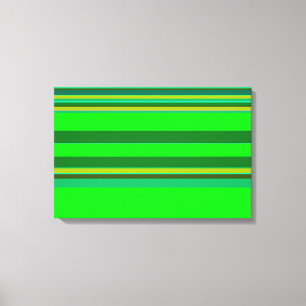 Colorful Green Stripe Pattern Gepersonaliseerd Des Canvas Afdruk