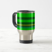 Colorful Green Stripe Pattern Gepersonaliseerd Des Reisbeker (Voorkant links)