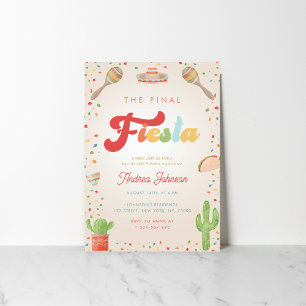 Colorful Groovy Final Fiesta Bachelorette Party Kaart