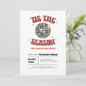 Colorful Groovy Retro Disco kerstparty Kaart (Staand voorkant)