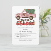 Colorful Groovy Retro met kerstfeest Kaart (Staand voorkant)