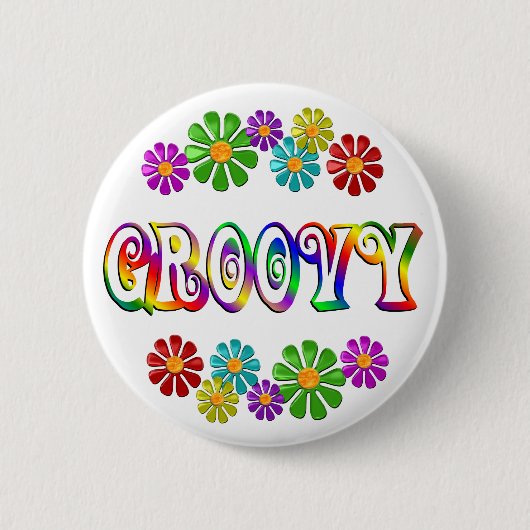 Colorful Groovy Ronde Button 5,7 Cm (Voorkant)