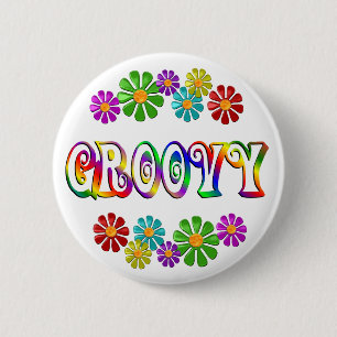 Colorful Groovy Ronde Button 5,7 Cm