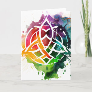 Colorful Grunge Celtic Waterverf St Patrick's Day Kaart
