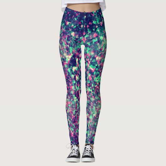 Colorful Grunge Kaleidoscope Patroon Leggings (Voorkant)