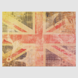 Colorful Grunge Union Jack Posh Gift Wrap Tissuepapier