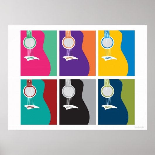 Colorful Guitar Art Poster (Voorkant)