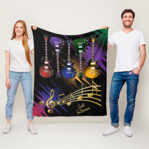 Colorful Guitar Fleece Deken