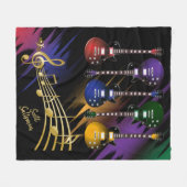 Colorful Guitar Fleece Deken (Voorkant (Horizontaal))