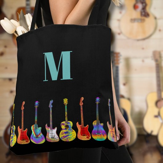 Colorful Guitar Monogram Draagtas