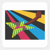 Colorful Guitar Vierkante Sticker (Voorkant)