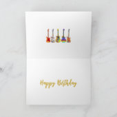 Colorful Guitars Happy Birthday Kaart (Binnen)