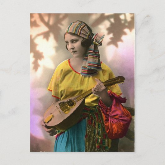 Colorful  Gypsy Girl Briefkaart (Voorkant)