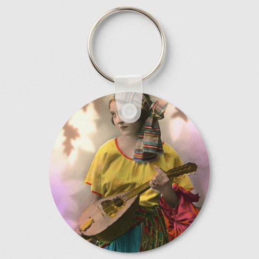 Colorful  Gypsy Girl Sleutelhanger (Voorkant)