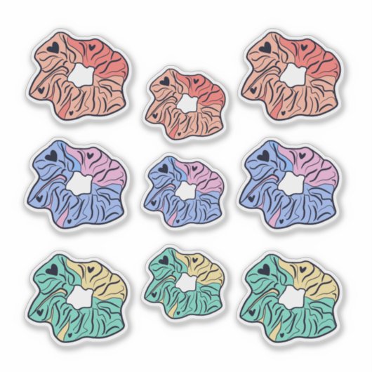 Colorful Hair Piece Stropdas Sticker (Voorkant)