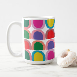 Colorful Half Circle Geometric Koffiemok