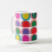 Colorful Half Circle Geometric Koffiemok (Voorkant links)