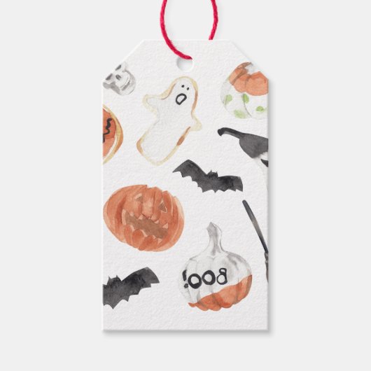 Colorful Halloween Scary Pattern Cadeaulabel (Voorkant)