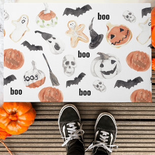 Colorful Halloween Scary Pattern  Happy Halloween Deurmat