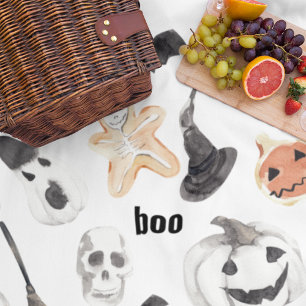 Colorful Halloween Scary Pattern  Happy Halloween Fleece Deken