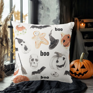 Colorful Halloween Scary Pattern  Happy Halloween Kussen
