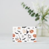 Colorful Halloween Scary Pattern |Happy Halloween Visitekaartje (Staand voorkant)