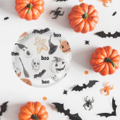Colorful Halloween Scary Pattern Papieren Bordje