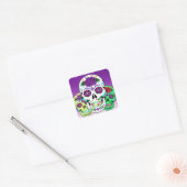 Colorful Halloween Sugar Skulls Vierkante Sticker (Envelop)