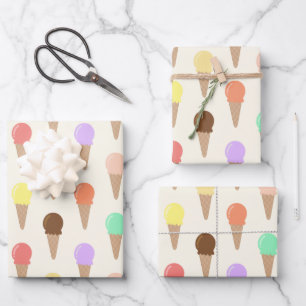 Colorful Hand Drawn Ice Cream Pattern Inpakpapier Vel