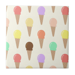 Colorful Hand Drawn Ice Cream Pattern Tegeltje