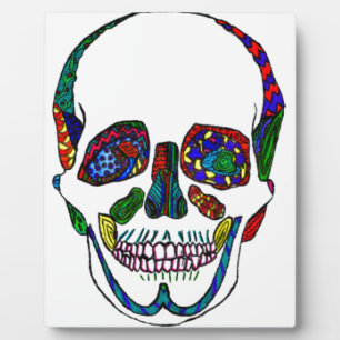 Colorful Hand Drawn Sugar Skull Mosaic Fotoplaat