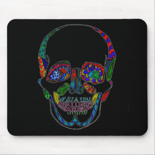 Colorful Hand Drawn Sugar Skull Mosaic Muismat