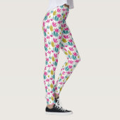 Colorful Hand-Painted Leaf Print Leggings (Rechts)