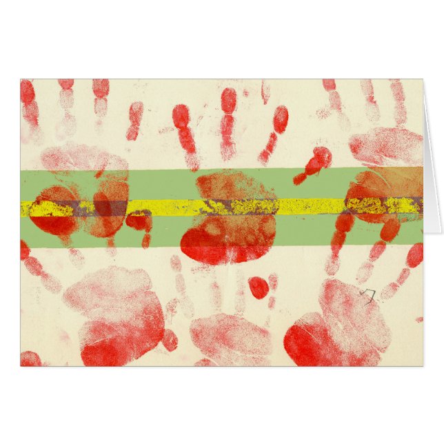 Colorful Hand Print Card (Voorkant Horizontaal)