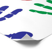 Colorful Hand Prints Kantoor School Poster (Hoek)