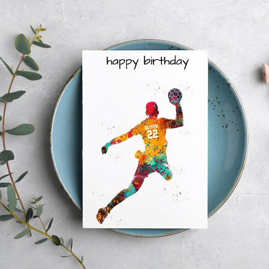 Colorful Handball Player Kaart
