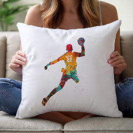 Colorful Handball Player Kussen