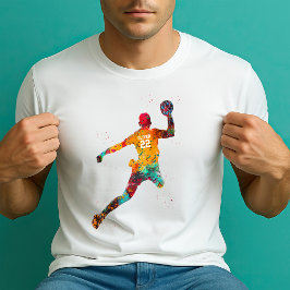 Colorful Handball Player T-shirt