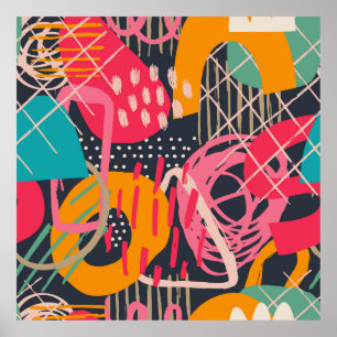 Colorful HandDrawnContemedhedendaagse grap Art 2 Poster