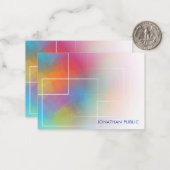 Colorful Handgeschreven Script Monogram Elegant Notitiekaartje (Voorkant / Achterkant in situ)