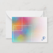 Colorful Handgeschreven Script Monogram Elegant Notitiekaartje (Achterkant)
