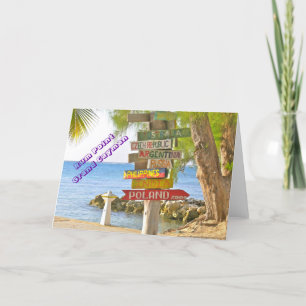 COLORFUL HANDMADE SIGNALEN OP RUM-PUNT GRAND CAYMA KAART