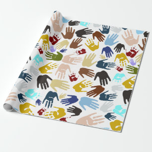 Colorful Handprint Cadeaupapier